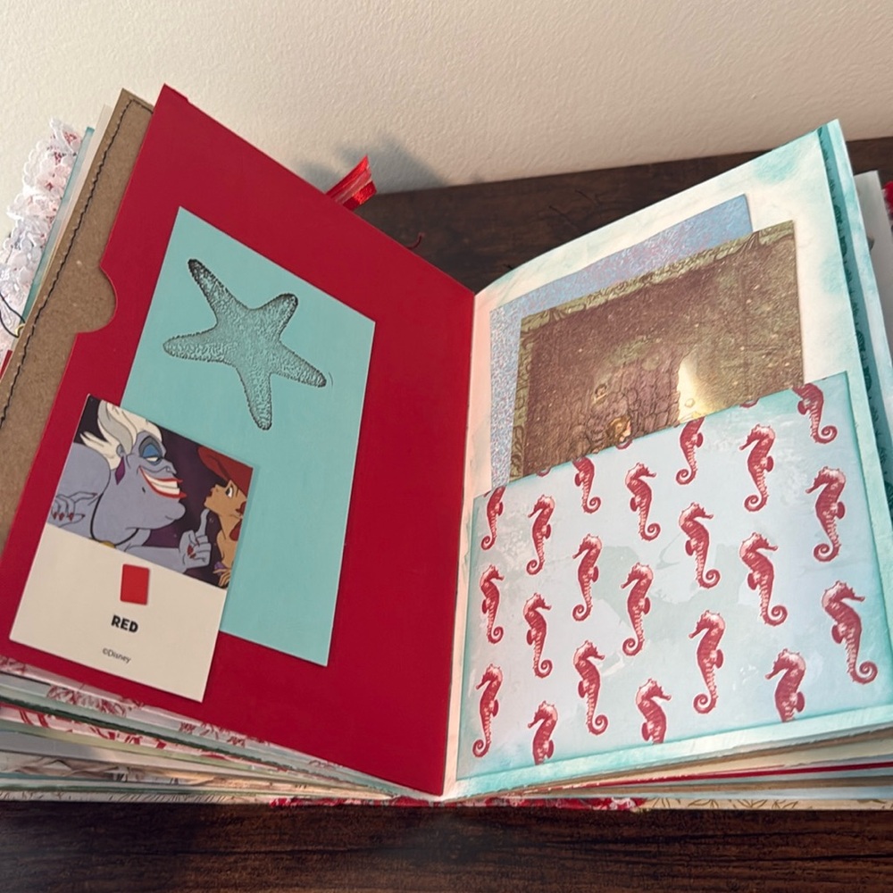 Disney The Little Mermaid Ariel Golden Book Altered Junk Journal Handmade - Picture 17 of 17